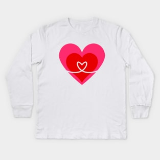 Warm Gift Heart Shape Kids Long Sleeve T-Shirt